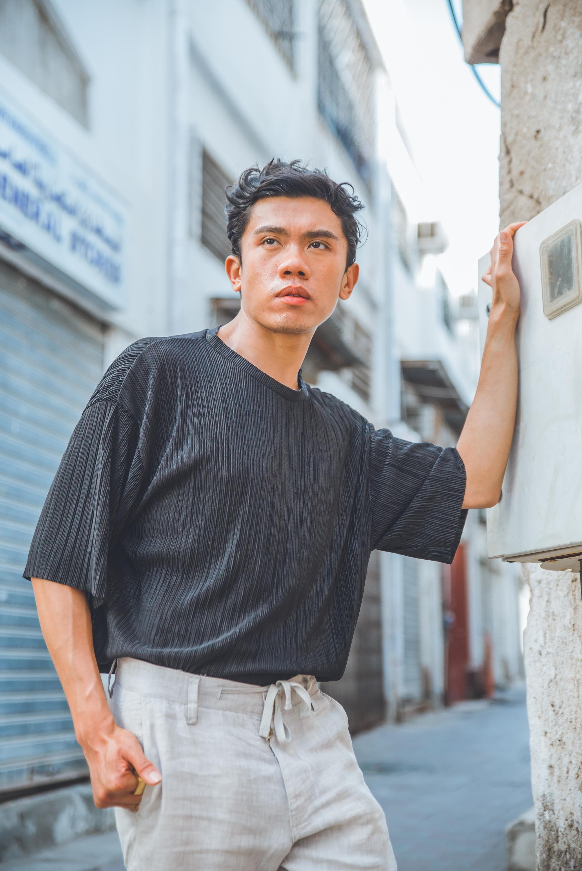 Street-style portrait near the Muttrah souq